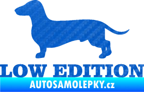 Samolepka Low edition levá nápis 3D karbon modrý