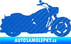 Samolepka Motorka 045 pravá Harley Davidson 3D karbon modrý