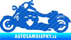Samolepka Motorka 056 levá 3D karbon modrý