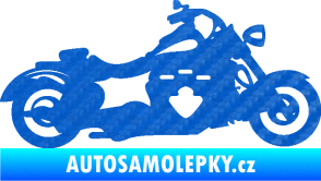 Samolepka Motorka 056 pravá 3D karbon modrý