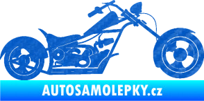 Samolepka Motorka chopper 001 pravá 3D karbon modrý