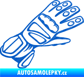 Samolepka Motorkářské rukavice 002 pravá 3D karbon modrý
