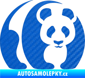 Samolepka Panda 001 pravá 3D karbon modrý