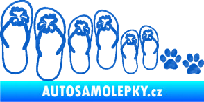 Samolepka Rodina v autě botičky a tlapky 3D karbon modrý