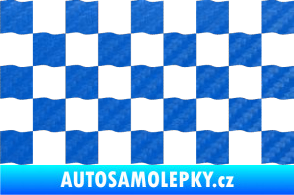 Samolepka Šachovnice 003 3D karbon modrý