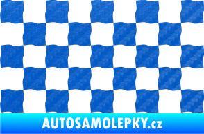 Samolepka Šachovnice 004 3D karbon modrý