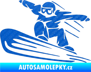 Samolepka Snowboard 014 levá 3D karbon modrý