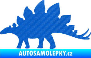 Samolepka Stegosaurus 001 levá 3D karbon modrý