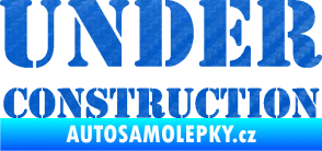 Samolepka Under construction nápis 3D karbon modrý