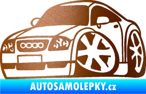 Samolepka Audi TT karikatura levá měděná metalíza