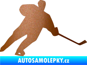 Samolepka Hokejista 014 pravá měděná metalíza