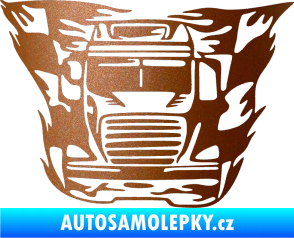 Samolepka Kamion 001 nákladní auto měděná metalíza