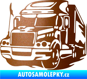 Samolepka Kamion 002 levá nákladní auto měděná metalíza