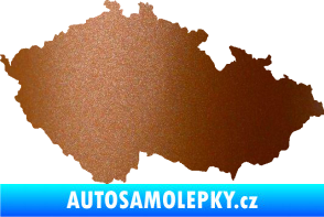 Samolepka Mapa České republiky 001  měděná metalíza