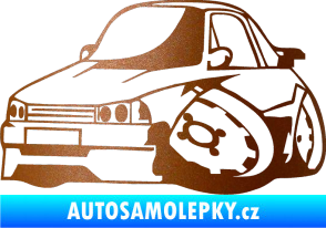Samolepka Škoda 120 karikatura levá měděná metalíza