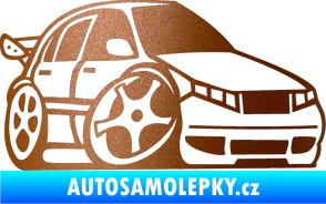 Samolepka Škoda Fabia 001 karikatura pravá měděná metalíza
