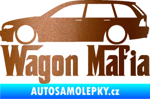 Samolepka Wagon Mafia 002 nápis s autem měděná metalíza
