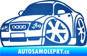 Samolepka Audi TT karikatura levá škrábaný kov modrý