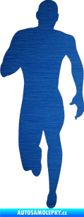 Samolepka Běžec 005 levá škrábaný kov modrý