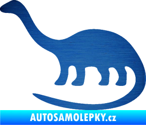 Samolepka Brontosaurus 001 levá škrábaný kov modrý