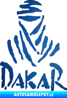 Samolepka Dakar 001 škrábaný kov modrý