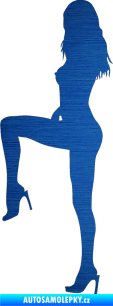 Samolepka Erotická žena 006 levá škrábaný kov modrý