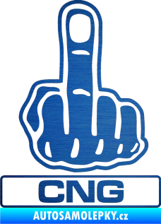 Samolepka Fuck off CNG škrábaný kov modrý