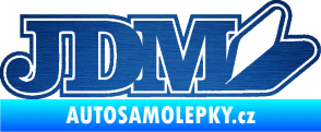 Samolepka JDM 001 symbol škrábaný kov modrý