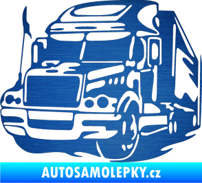 Samolepka Kamion 002 levá nákladní auto škrábaný kov modrý