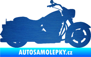 Samolepka Motorka 045 pravá Harley Davidson škrábaný kov modrý
