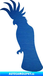 Samolepka Papoušek 003 levá škrábaný kov modrý