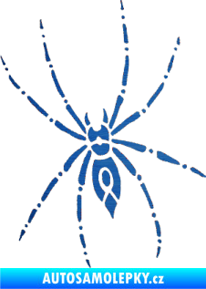 Samolepka Pavouk 011 levá škrábaný kov modrý