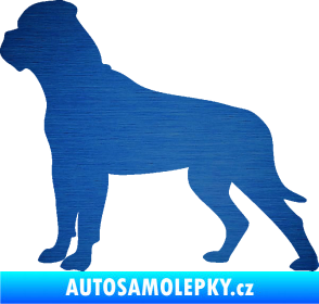 Samolepka Pes 150 levá bullmastif škrábaný kov modrý