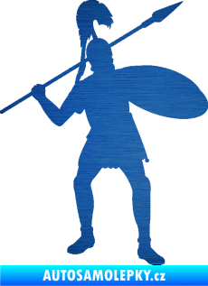 Samolepka Římský voják pravá škrábaný kov modrý