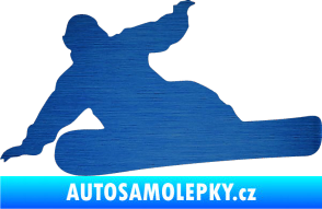 Samolepka Snowboard 001 levá škrábaný kov modrý