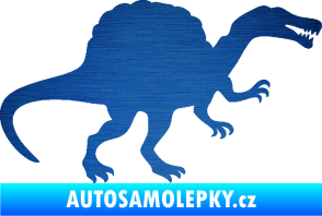 Samolepka Spinosaurus 001 pravá škrábaný kov modrý