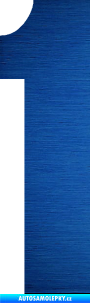 Samolepka Startovní číslo 1 typ 2  škrábaný kov modrý