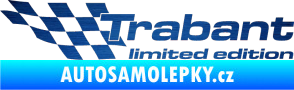 Samolepka Trabant limited edition levá škrábaný kov modrý