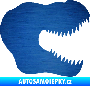 Samolepka Tyrannosaurus Rex lebka 001 pravá škrábaný kov modrý