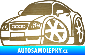 Samolepka Audi TT karikatura levá škrábaný kov zlatý