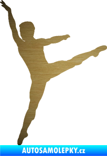 Samolepka Balet tanečník 001 levá škrábaný kov zlatý