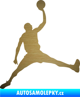 Samolepka Basketbal 016 pravá škrábaný kov zlatý