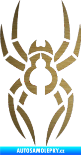 Samolepka Pavouk 006 škrábaný kov zlatý