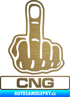Samolepka Fuck off CNG škrábaný kov zlatý