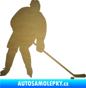 Samolepka Hokejista 005 pravá škrábaný kov zlatý