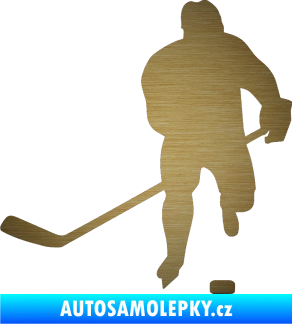 Samolepka Hokejista 008 levá škrábaný kov zlatý