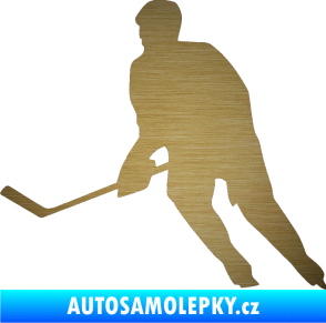 Samolepka Hokejista 013 levá škrábaný kov zlatý