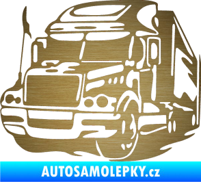 Samolepka Kamion 002 levá nákladní auto škrábaný kov zlatý