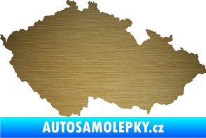 Samolepka Mapa České republiky 001  škrábaný kov zlatý