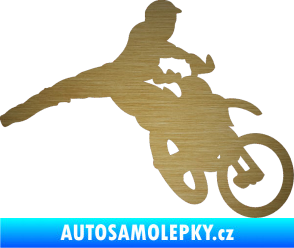 Samolepka Motorka 030 pravá motokros škrábaný kov zlatý